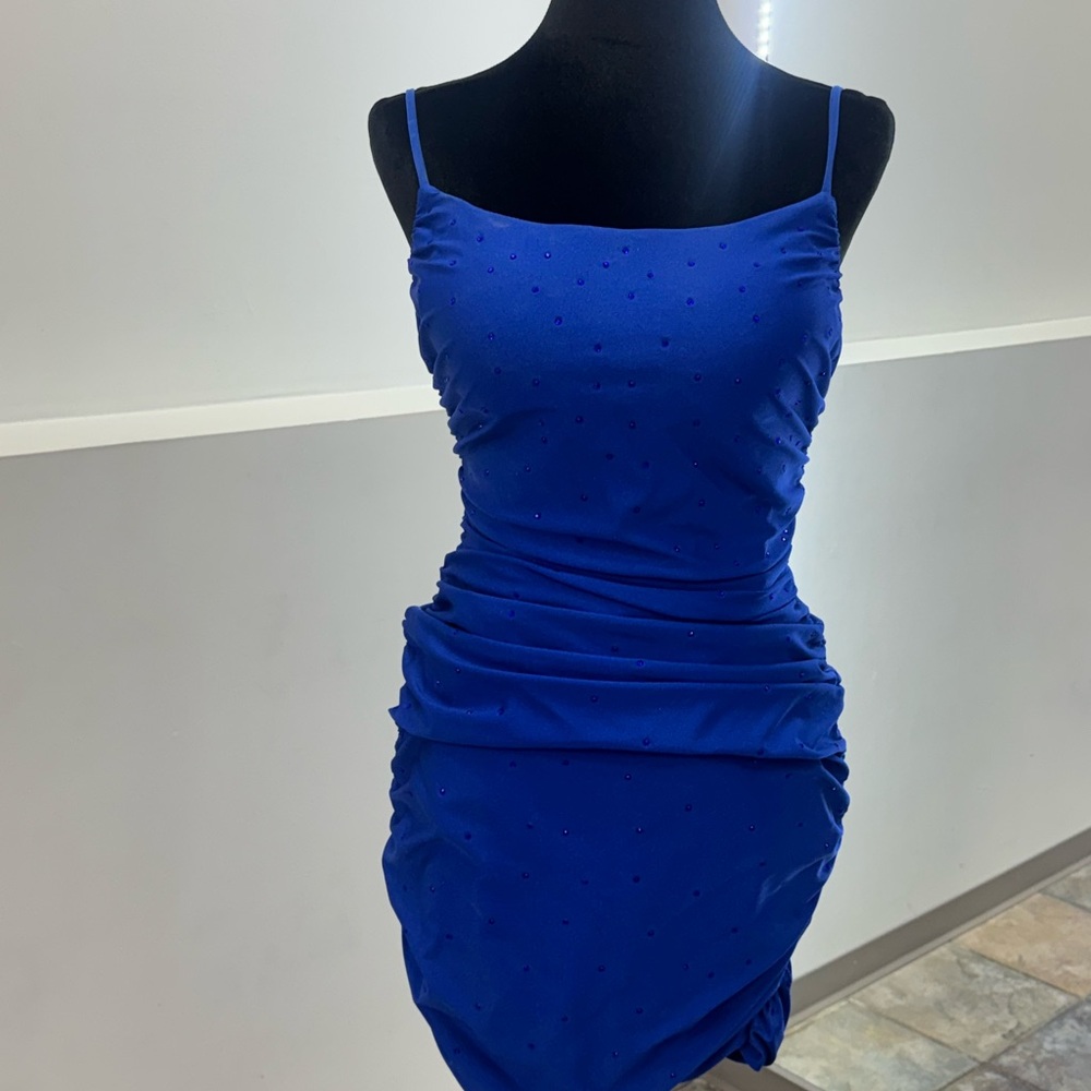 Chic Royal Blue Mini Dress